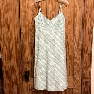Jcrew pastel blue stripe a-line cotton dress